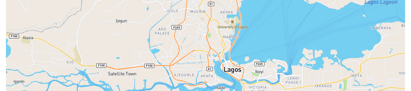 Map showing Wave Beach, Wave Beach, Lekki Lagos